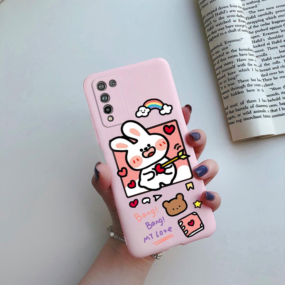 For Huawei Honor 10X Lite Case DNN-LX9 Cute Cartoon Flowers Cover For Honor10X Lite Honor 10 X 10X Lite Phone Cases Soft Bumper