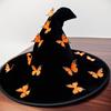 Witch Hat with 12 Butterflies Decor Twist Brim Halloween Parties Cosplay Dress Up Hat Witch Costume Accessory