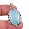 Natural Chalcedony Gemstone 925 Solid Sterling Silver Jewelry Pendant 1.50" O0D01