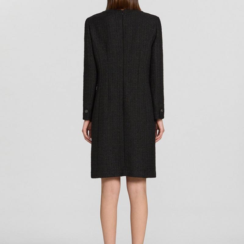 She Smiss Блестящее твидовое платье Swwopp11010 Bk