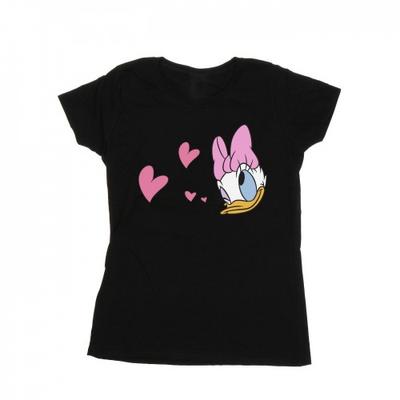 Женская/дамская хлопковая футболка с принтом «Daisy Duck Kisses»