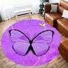 1pc Butterfly, Purple Round Chair mat Area Rug - Non-Slip, Floor Mat for Office, Bedroom, home decor Christmas Gift p0811290