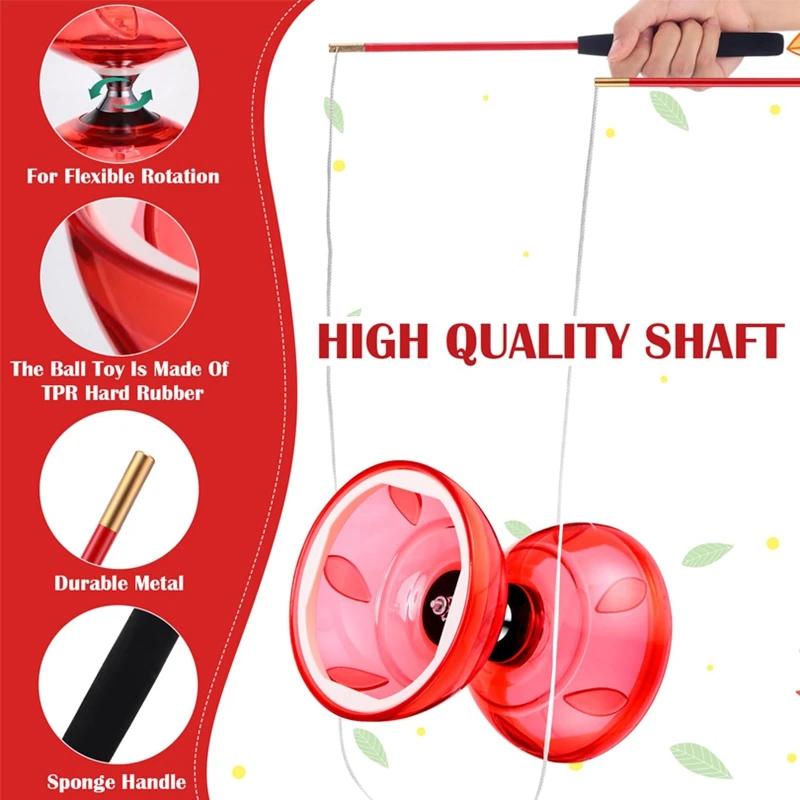 Китайское диаболо с тройными подшипниками, 3-подшипниковое диаболо зеленое китайское йо-йо профессиональная цирковая вращающаяся игрушка с ручками