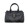 Trendy Metal Skull Studded Black Handbags Gothic Rivet Womens Purse Satchel Handbag Shoulder Bags Large Capacity