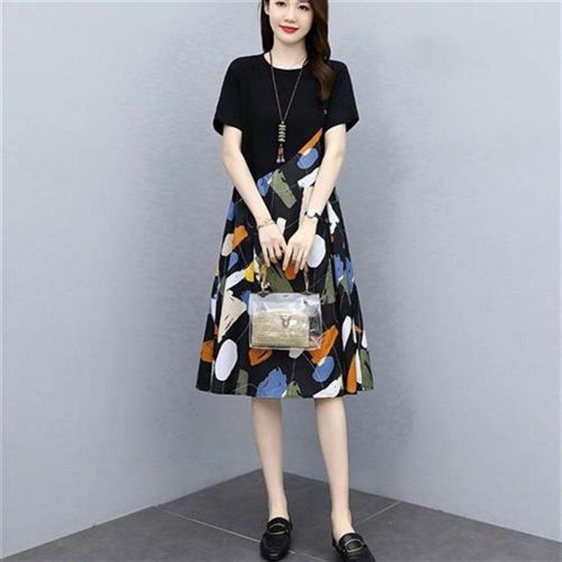 2023 Summer Women Loose Casual Print plus Size Dress Dresses