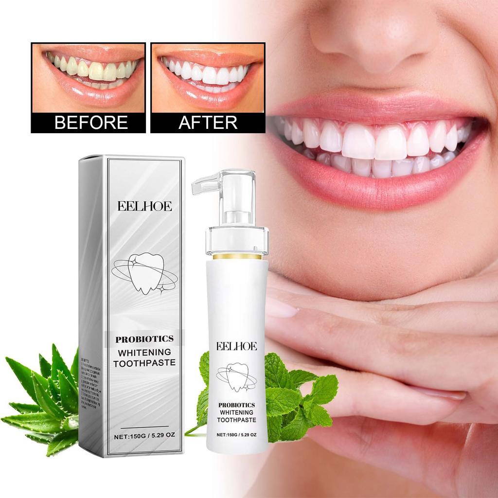 Eelhoe Teeth Cleansing Stains Removes Breath Freshen Teeth Whitening Mousse Oral Hygiene Mousse Foam Portable Travel Toothpaste 150ml