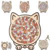 135Pcs/Set Cat Shaped Wooden Jigsaw Puzzle Focus Logic Training Wood Puzzle Game Educational Difficult Puzzle Toy Decoration Cat Lovers Gift
