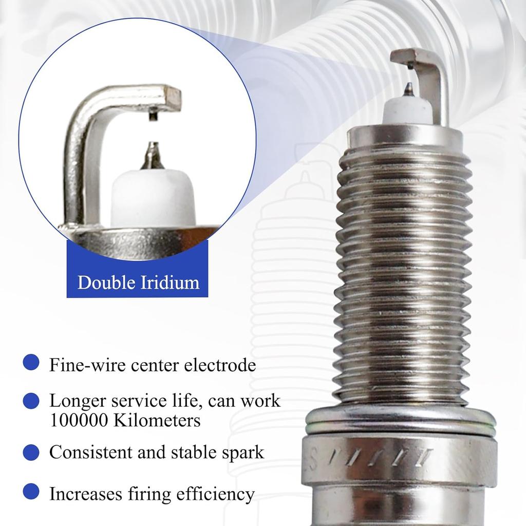 9029 Double Iridium Spark Plug Compatible With 2007- Nissan Altima Versa Sentra Rogue Cube NV200 Pathfinder Infiniti FX50 M56 QX60 QX70 DILKAR6A11