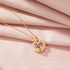 24 Projection Double Love Necklace Women'S Light Luxury Simple And Sweet 100 Languages I Love You Heart Pendant
