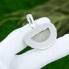 925 Silver Crescent Natural Moonstone Bezel Mother Birthday Handcrafted Pendant