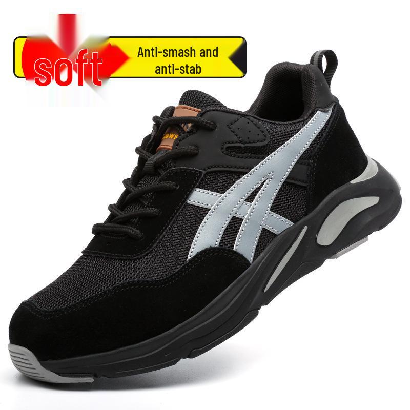 Мужская легкая защитная обувь со стальным подноском - Защита от ударов, Защита от проколов, Нескользящая, Износостойкая, Удобная рабочая обувь