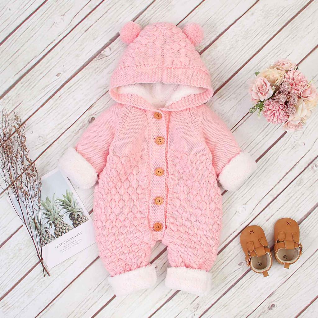 Baby Rompers Knitted Infant Boys Girls Jumpsuits Autumn Winter Soft Warm Newborn Bebes Overalls One Piece Toddler Kids Playsuits
