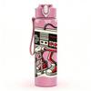 1PC Vintage Boombox Radio Retro Print 750ml Color Plastic Sports Water Bottle Leakproof Flip Straw Lid Suitable for Sports Office Home Use