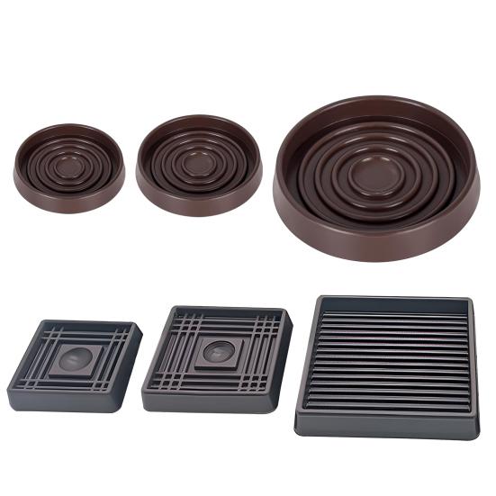 Furniture Caster Cup Round Square Bed Couch Chair Feet Bed Stopper Non-slip Furniture Coaster Mat Anti-Sliding Gripper Hardwood Floor Protector Pad