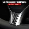 Для Tesla Model X 2016-2020 Model S 2012-2020 Настоящее углеродное волокно, интерьерная наклейка на руль автомобиля, декоративная крышка
