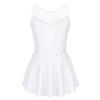 Gymnastics Leotard Dress Kids Girls Sleeveless Mesh Splice Figure Ice Skating Dress Dance Performance Costume Ballet Dancewear
