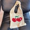 Summer Hollow Out Shoulder Bag Cherry Desing Knit Bag Hand Woven Fashionable Beach Simple Shopper Totes