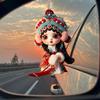 2D Flat Acrylic Pendant Rearview Mirror Decoration with Lanyard Easy To Hang Cartoon Peking