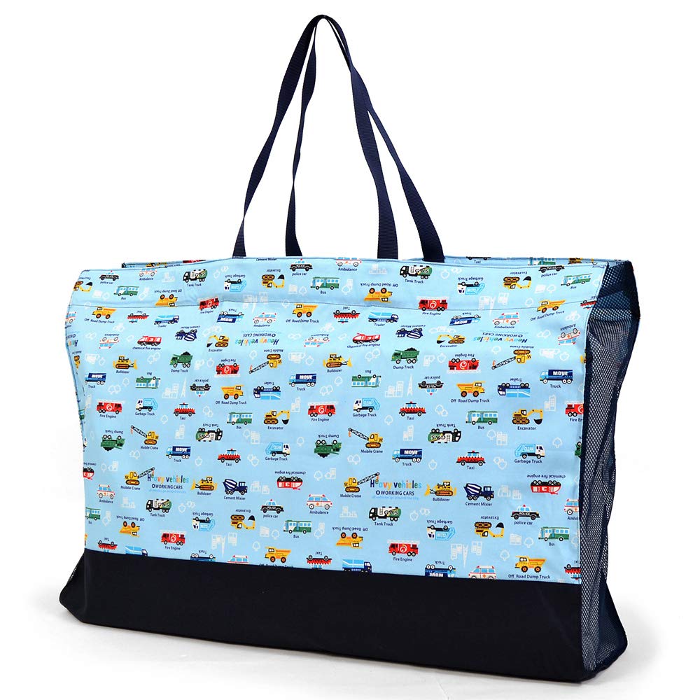 COLORFUL CANDY STYLE Naptime Futon Bag for for Nursery Side Mesh Full Throttle Working Vehicles N1006200 Boys, School/Kindergarten, Lightweight,