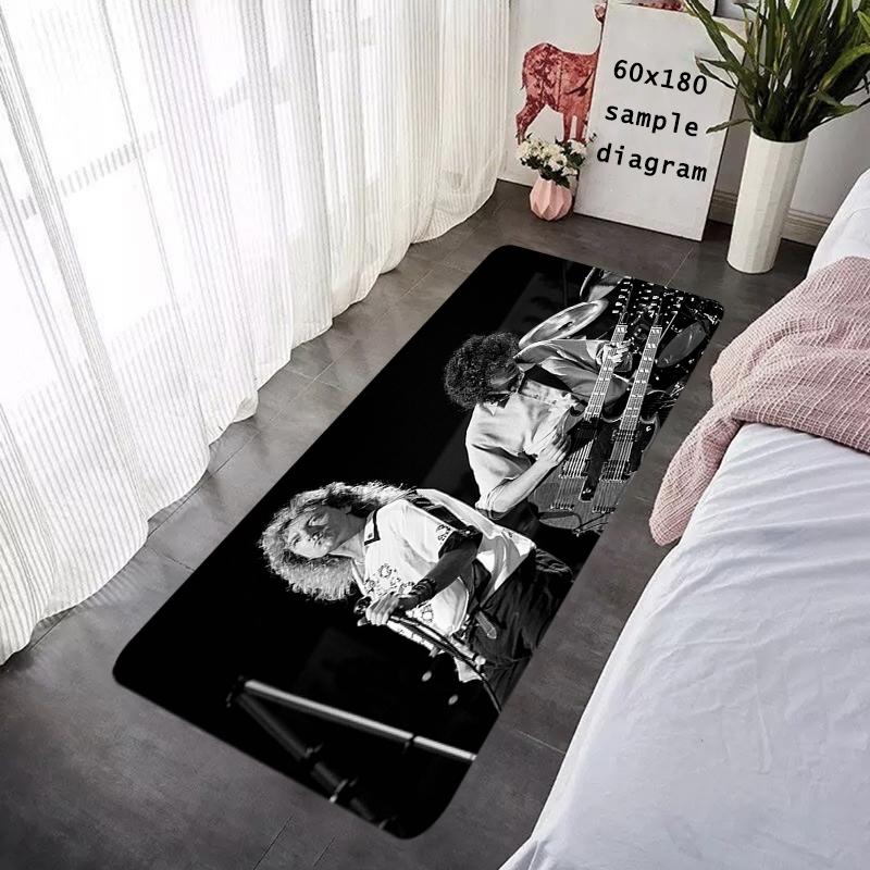 Doormat Flannel Floor Mat Indoor Foot Rug Led Zeppelin Bedside Mats Kitchen Corridor Water Absorbent Carpet Ideal Balcony Decor