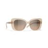 CHANEL Butterfly Temple Side Logo Acetate Butterfly Sunglasses Unisex Couple Style Dark Beige