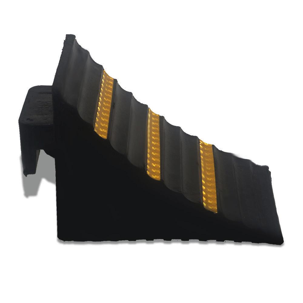 Portable Rubber Wheel Alignment Block Car Wheel Chock Triangular Anti Slip Blocks Parking Wedges For Trailer RV Tire Non Slip