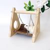 Hamster Swing Hammock,Rat Cage Accessories Sturdy Versatile Pet Supplies,Wooden Hanging Decor Toy