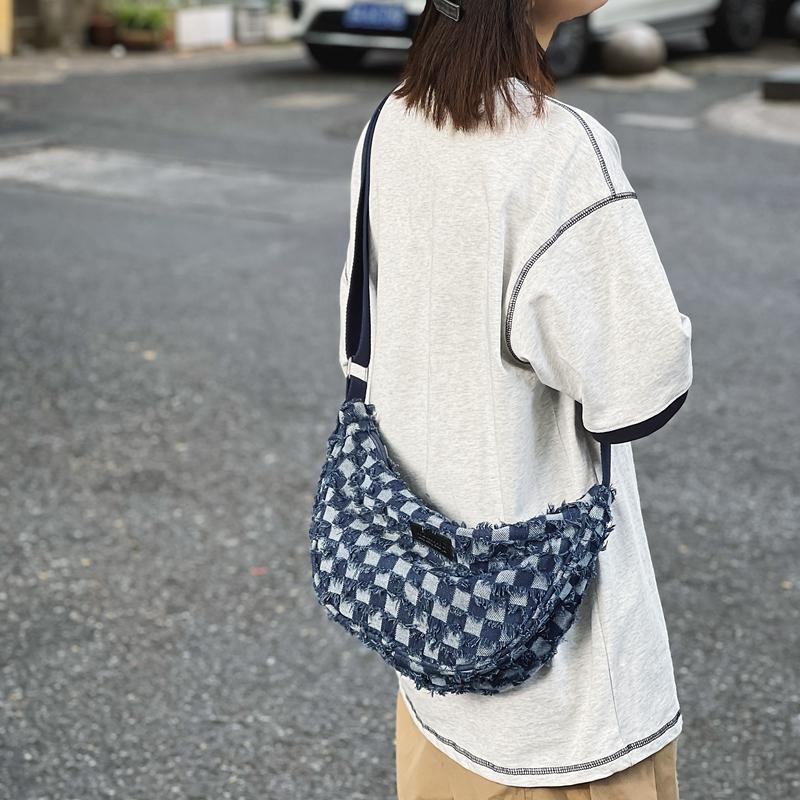 Джинсовая сумка Студенческий класс Пригородная сумка через плечо Женская легкая сумка через плечо Сумка подмышками