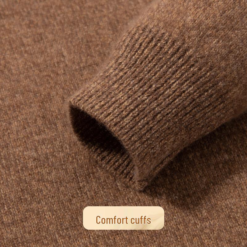 Luxury 100% Cashmere Thickened Men's Crewneck Sweater