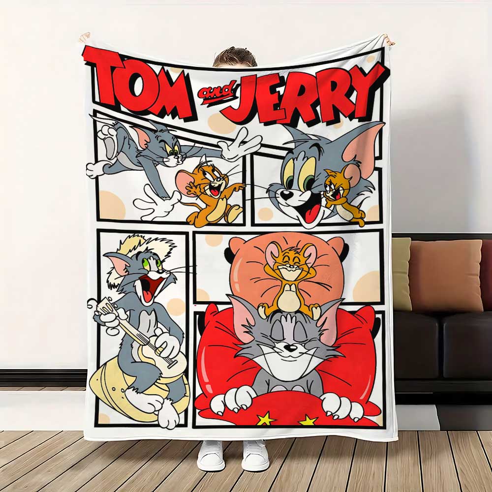 Fluffy Soft Blankets King Size Kawaii Tom-cat Luxury Throw Blanket for Sofa Decoration Home Interior Knee Nap Bed & Throws Hairy