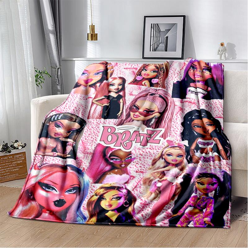 Одеяло для девочек с 3D принтом Bratz, мягкое фланелевое одеяло для дома, спальни, кровати, дивана, пикника, офиса, походного чехла, детский подарок