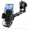 Universal Car Suction Cup Phone Holder Mount with Rotatable Design - Waterproof and Sticky Gel Pad for Secure Hold - Durable ABS Material