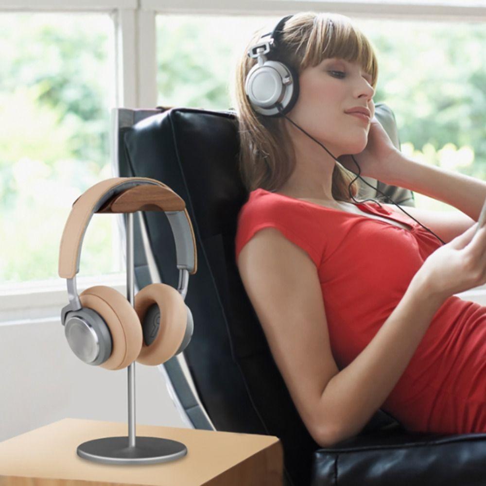 Walnut Wood Gaming Headset Holder Aluminum Zinc Zinc Alloy Earphone Storage Rack Storage Holder
