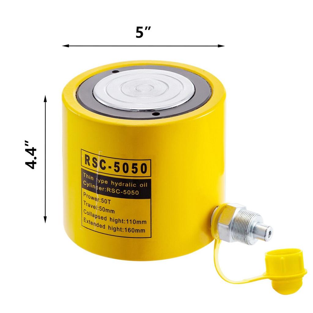 50 Ton Solid Hydraulic Ram Cylinder Jack 2" 50mm Stroke Single Acting Pump