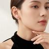 Elegant Double Heart Stud Earrings With Moissanite Stones Sterling Rose Gold Plated Lightweight Fashion Jewelry