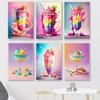 Colorful Fruit Smoothie Beverage Coffee Cocktail Posters Prints Canvas Printing Wall Art Picture for Milk Tea Dessert Shop Decor