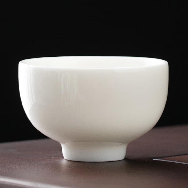 Chaxun Mutton Fat Jade Porcelain Gold-Trimmed Infuser Tea Cup