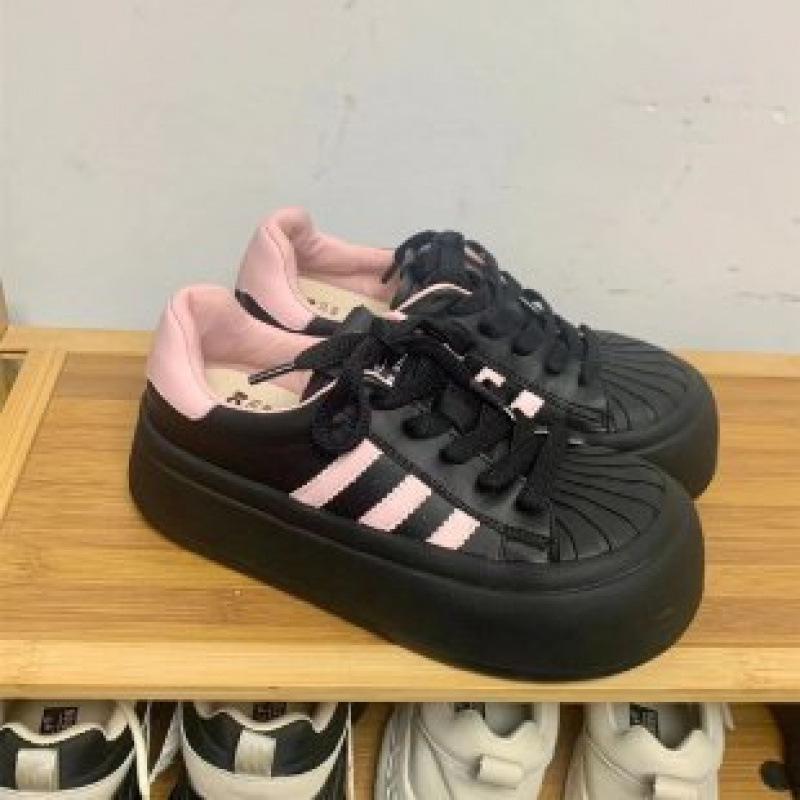 Shell Head Black Board Shoes Women's 2025 Autumn New Platform Leisure Sports Big Head Cute Doll Shoes High Value