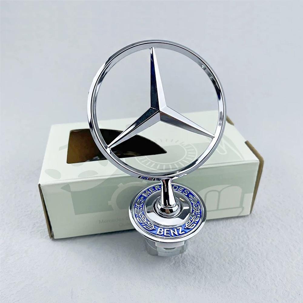 44 мм 3D Синий Хромированный Звезда Капот Значок Логотип Эмблема для Mercedes Benz W202 W203 W204 W208 W210 W220 W221 Автомобильные Аксессуары