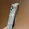 For iPhone 16 Case Electroplated Bowknot Glitter Epoxy Phone Back Cover with Strap