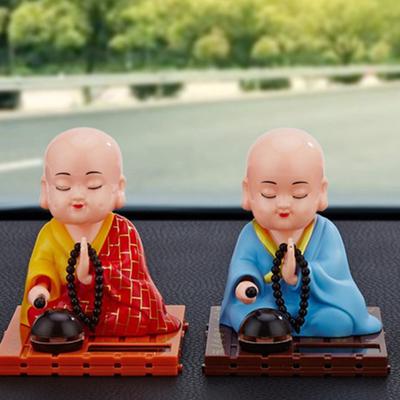 Игрушка на солнечной энергии, фигурка буддийского монаха, танцевальная фигурка-качели, модель игрушки, приборная панель