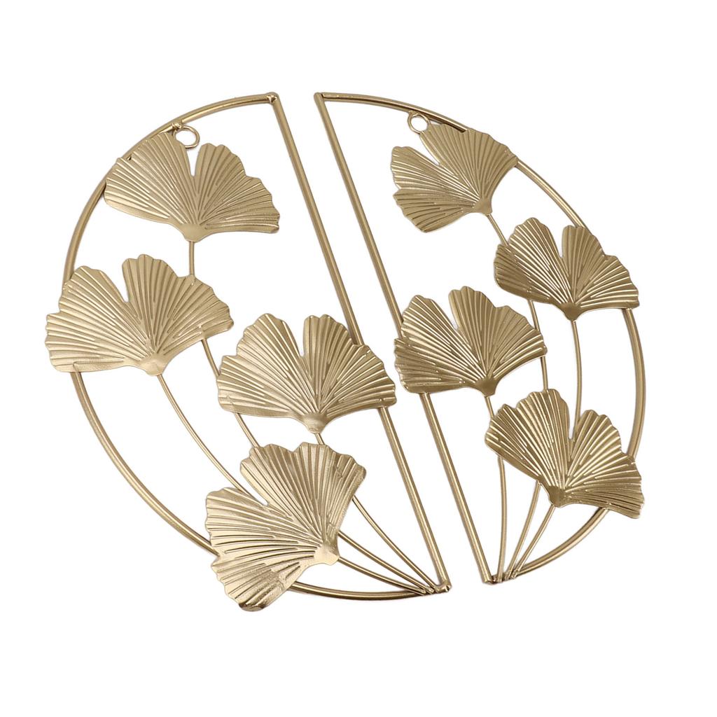 Golden Ginkgo Leaf Wall Hanging Decor Golden Iron Art Wall Sculpture Wall Decor for Living Room Office Study