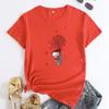 Summer Round Neck Printed Top Fashionable Casual Short Sleeved Women's Pure Cotton T-shirts