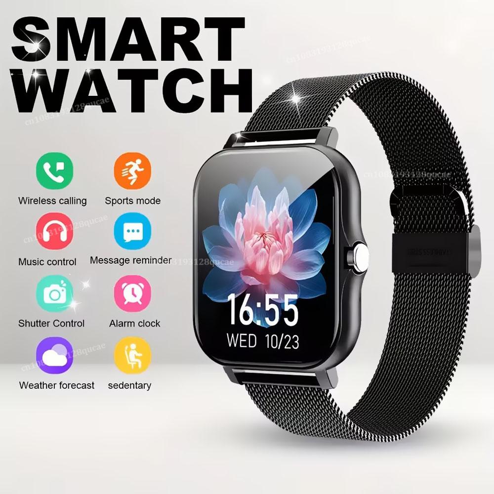 Новые женские умные часы 1,83'' Полноценный сенсорный экран Bluetooth-звонки Мониторинг сердечного ритма и артериального давления Спортивные мужские смарт-часы