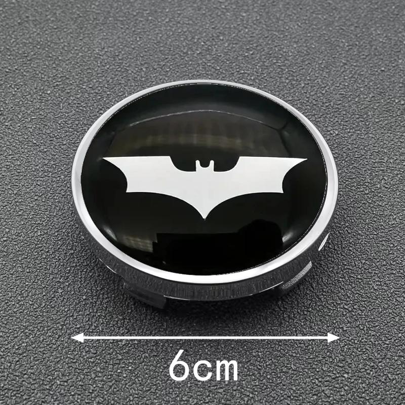 4PCS 56MM 60MM Bat Emblem Wheel Center Hub Cap Car Rims Cover Hubcaps Sticker Badge Auto Modiified Accessories