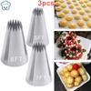 3 шт. зубчатые насадки для глазури в виде тюльпана, насадки из нержавеющей стали для крема, кондитерские насадки, мешки, инструменты для украшения торта и кексов