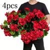 Искусственные цветочные кустарники, пластиковые красные цветочные цветы, пучки шелковых растений, используются для домашнего сада, свадеб, внутреннего и наружного декора