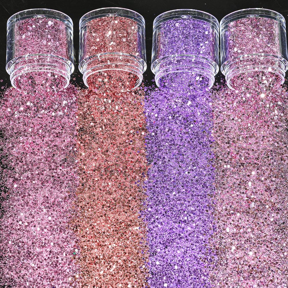 4 коробки/набор, 10 мл, 3D лак для ногтей, фиолетовый, розовый, микс, блестящая пудра для ногтей, блестки, украшение для дизайна ногтей, красочные для УФ-эпоксидного гель-лака, хлопья