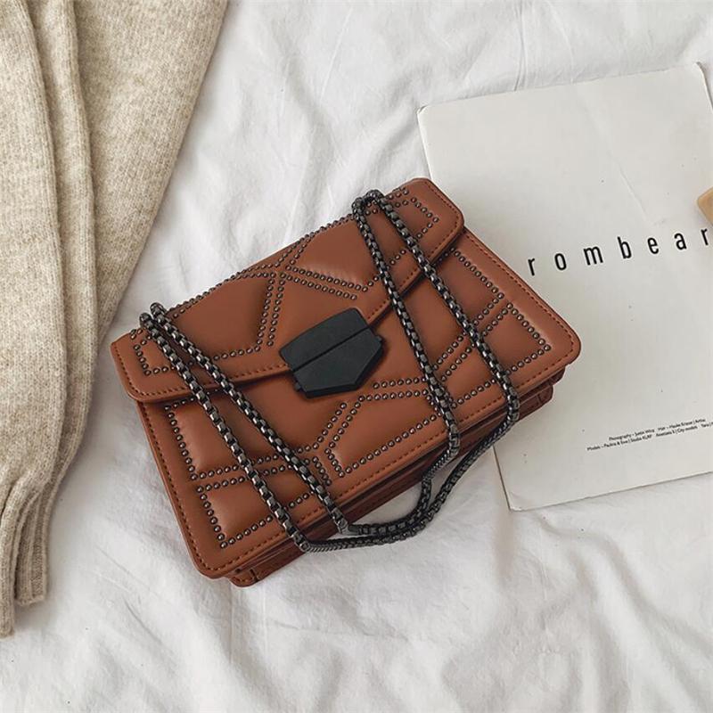 Rivet Chain Small Crossbody Bags For Women Shoulder Messenger Bag Lady Handbags