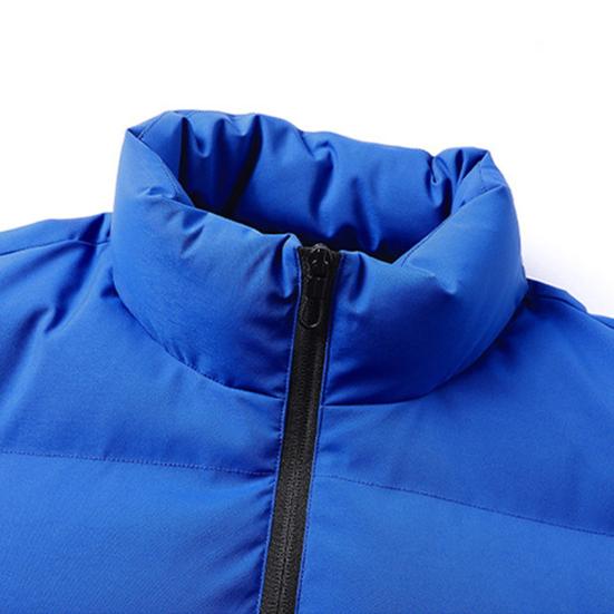 Мужское хлопковое пальто с воротником-стойкой, длинными рукавами, застегивающееся на молнию, утолщенная хлопковая куртка с боковыми карманами, однотонное утолщенное зимнее стеганое пальто